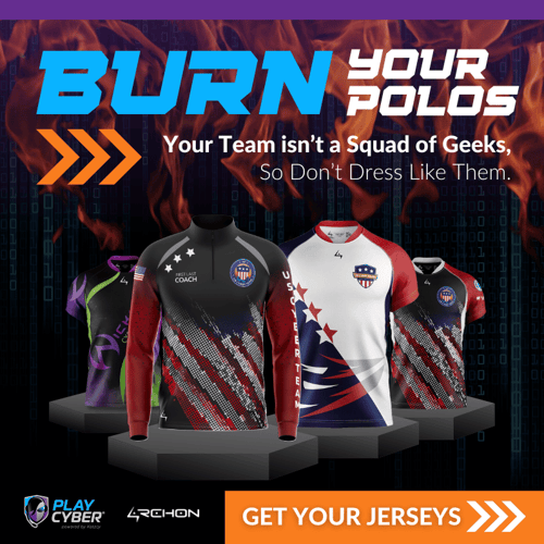 PlayCyber  Burn Your Polos  Square Ad